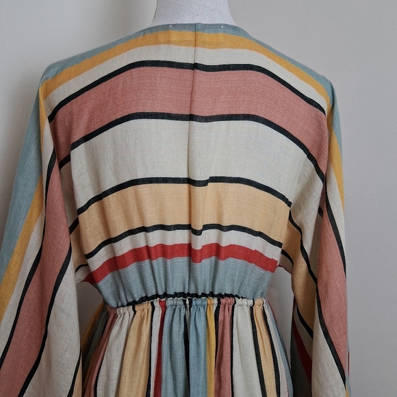 Zimmerman Cassia Draw Stripe Mini Linen Dress Size 2 - Picture 3 of 15